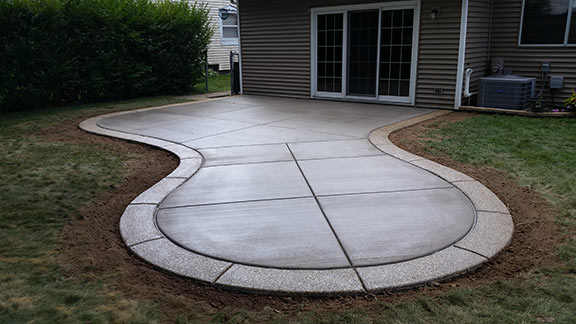 Bordered Patio Front driveway